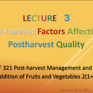 Pre-harvest Factors Affecting Postharvest Quality PPT